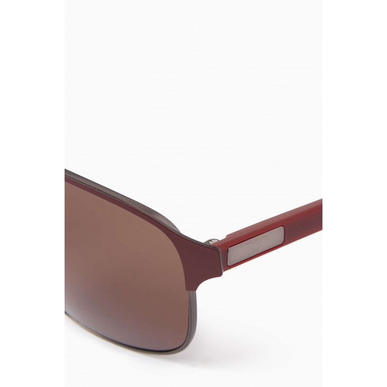 Emporio Armani - Aviator Sunglasses in Metal Brown