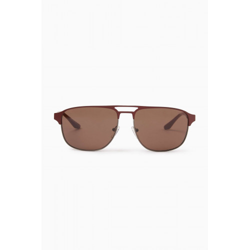 Emporio Armani - Aviator Sunglasses in Metal Brown