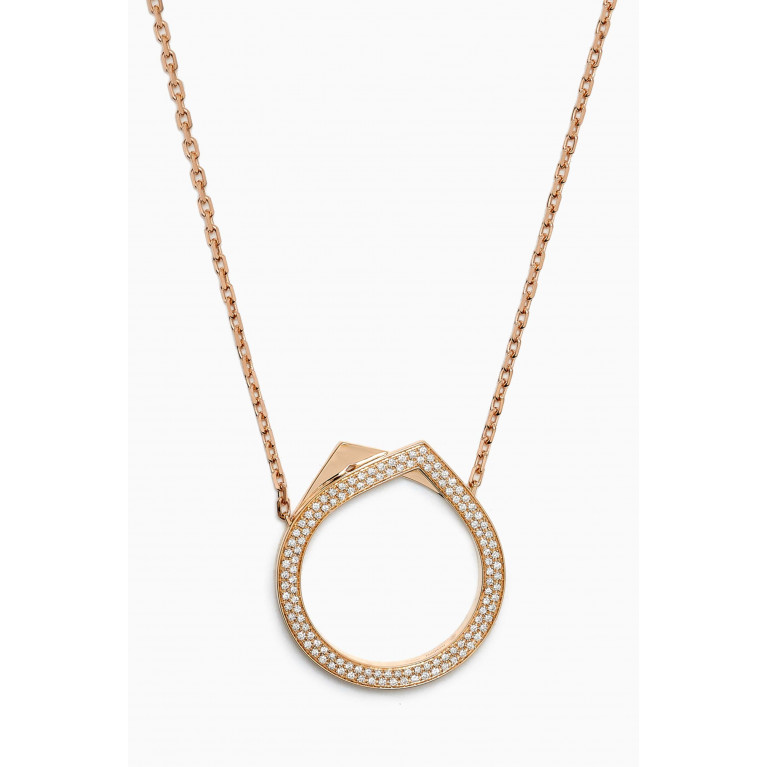 Repossi - Antifer Pavé Diamond Long Necklace in 18kt Rose Gold