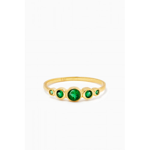 Tai Jewelry - Five Stone Emerald Crystal Ring in Gold-vermeil