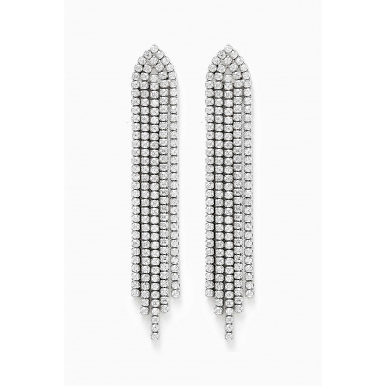 Tai Jewelry - Crystal Fringe Earrings in Sterling Silver
