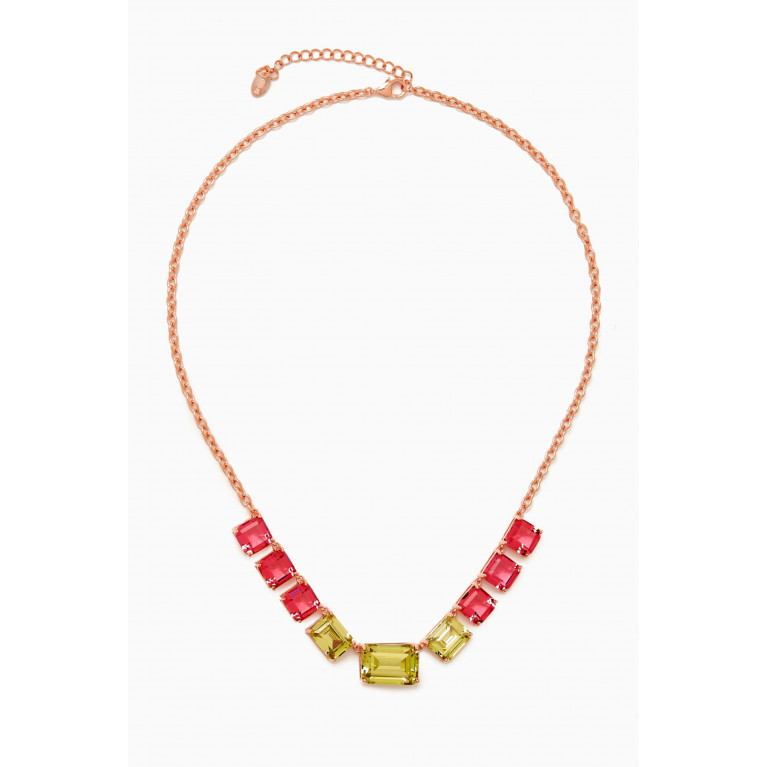 Tai Jewelry - Chunky Emerald-cut Necklace in Gold-vermeil Multicolour