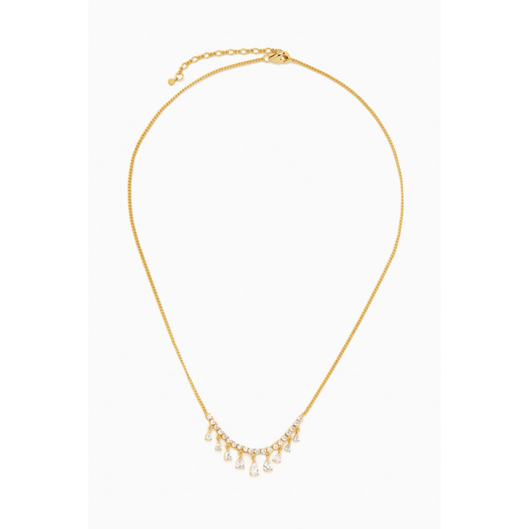 Tai Jewelry - Dangling Crystal Necklace in Gold-plated Brass
