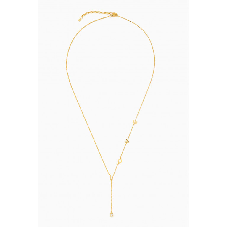 Tai Jewelry - Love Crystal Y-chain Necklace in Gold-plated Brass