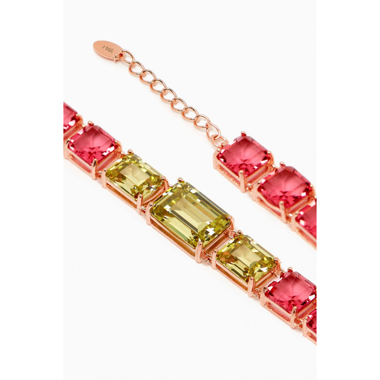 Tai Jewelry - Chunky Emerald-cut Bracelet in Gold-vermeil Multicolour