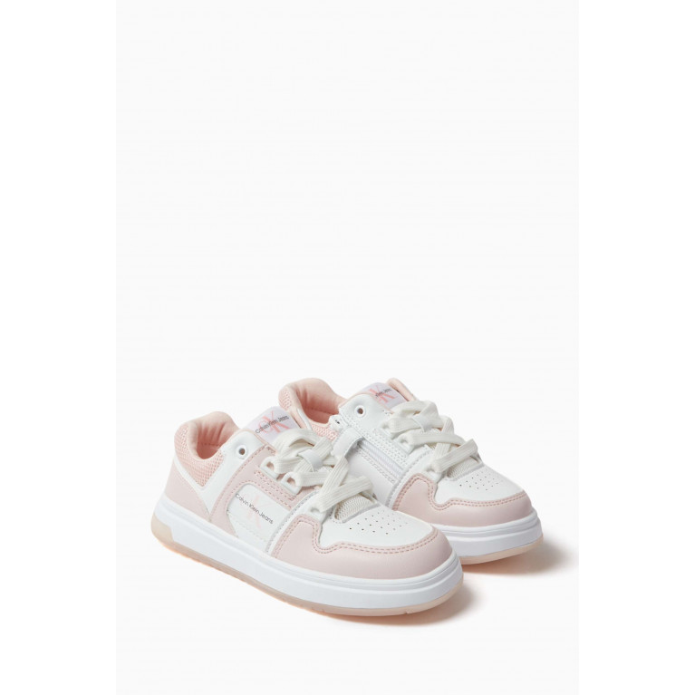 Calvin Klein - Logo Lace-up Sneakers in Faux-leather