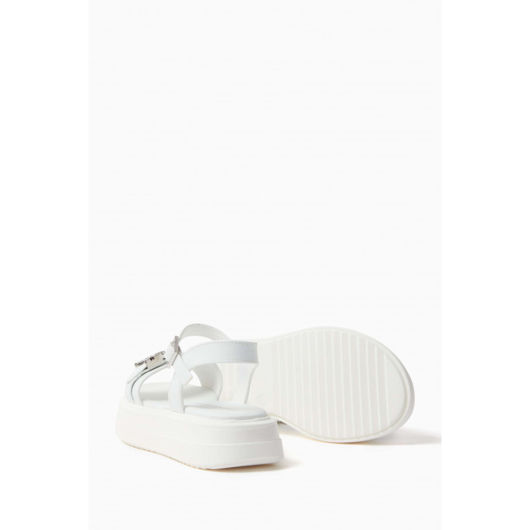 Calvin Klein - Logo Platform Sandals in Faux-leather
