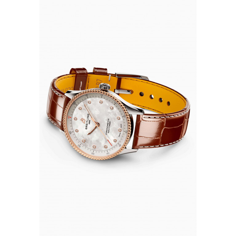 Breitling - Navitimer Quartz Diamond 18kt Red Gold & Stainless Steel Watch, 32mm