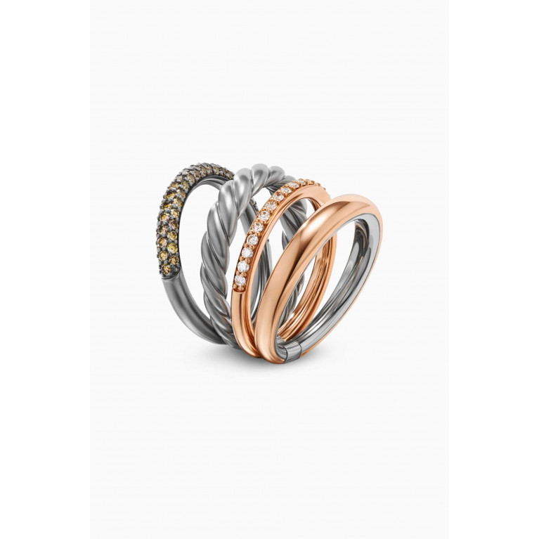 David Yurman - DY Mercer™ Melange Multi Row Ring in Sterling Silver