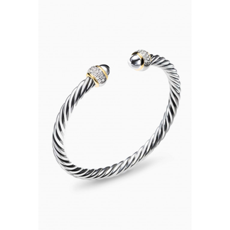 David Yurman - Cable Diamond Bracelet in 18kt Gold & Sterling Silver