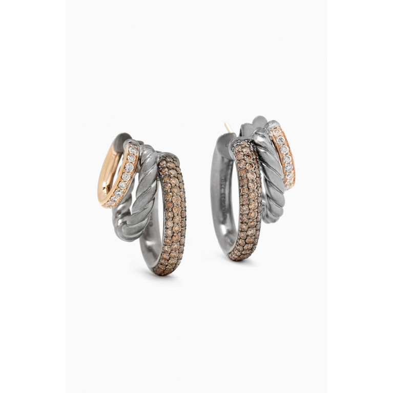 David Yurman - DY Mercer™ Melange Multi Hoop Earrings in Sterling Silver