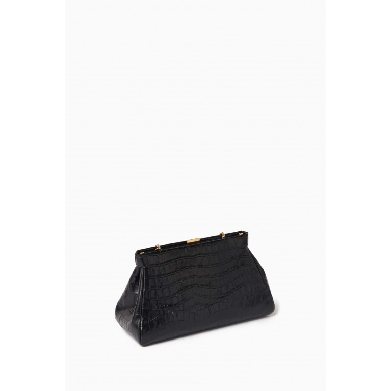 Demellier - The Cannes Clutch in Croc-embossed Leather