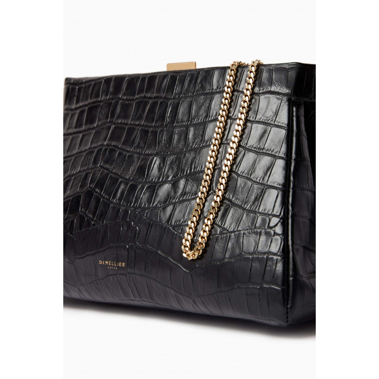 Demellier - The Cannes Clutch in Croc-embossed Leather