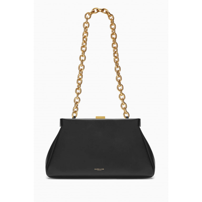 Demellier - The Cannes Clutch in Leather Black