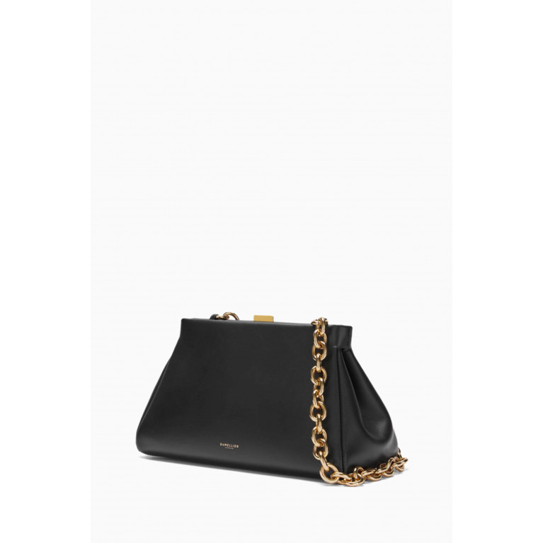 Demellier - The Cannes Clutch in Leather Black
