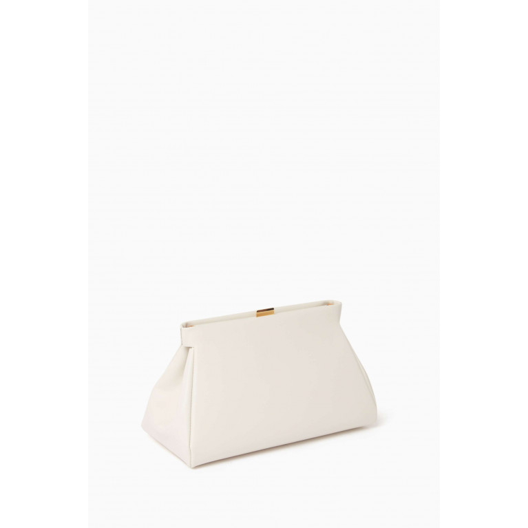 Demellier - The Cannes Clutch in Leather Neutral