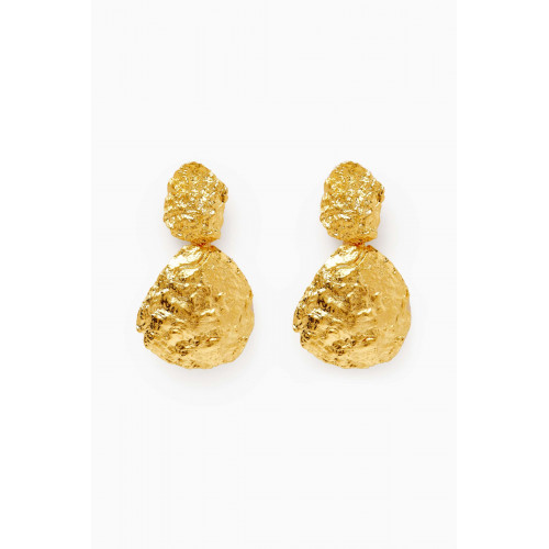 Lynyer - Thalassa Shell Drop Earrings in 24kt Gold-plated Brass