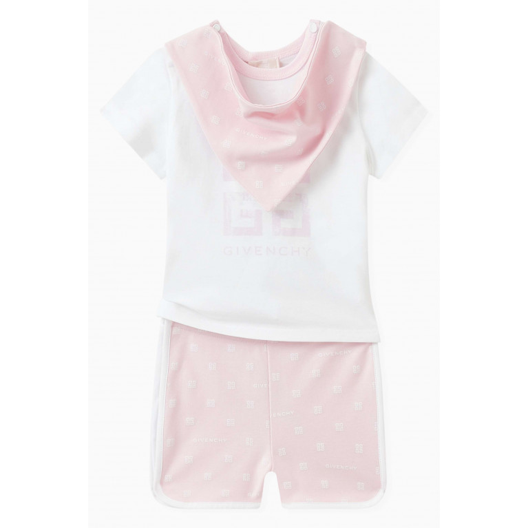 Givenchy - T-shirt, Shorts & Bandana Set in Cotton Jersey Pink