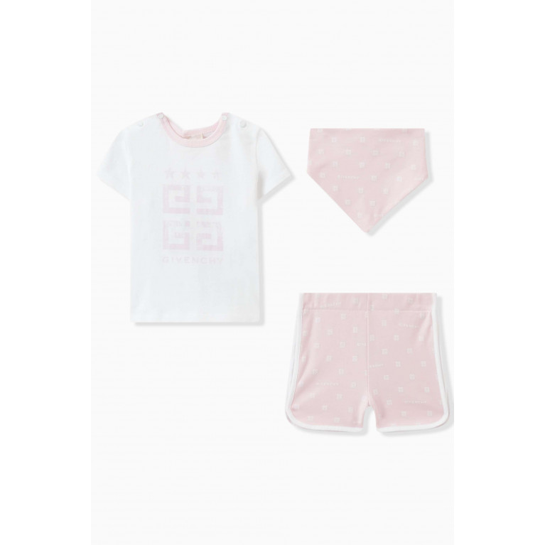 Givenchy - T-shirt, Shorts & Bandana Set in Cotton Jersey Pink