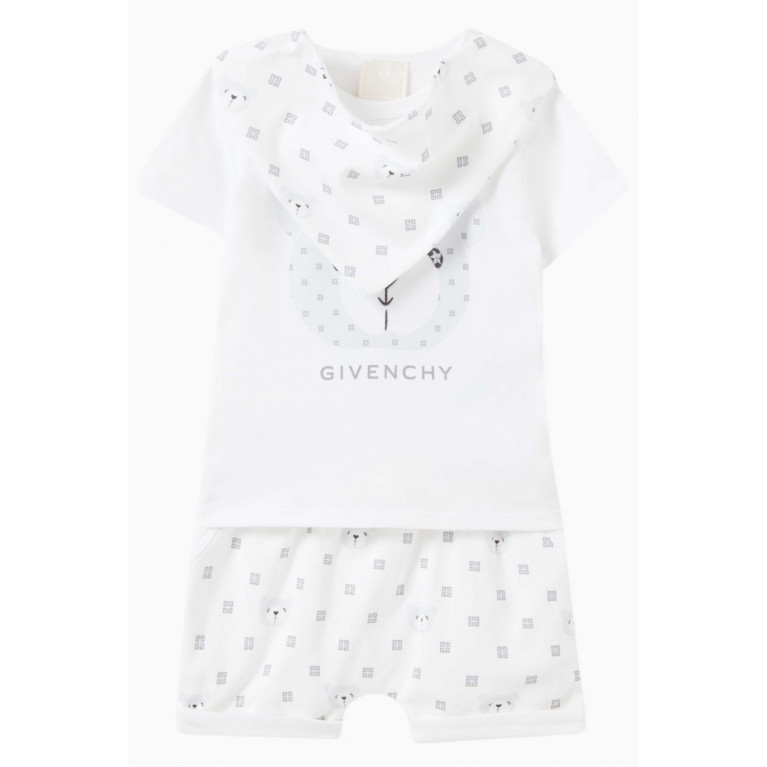 Givenchy - Teddy Bear Print T-shirt and Shorts Set in Cotton