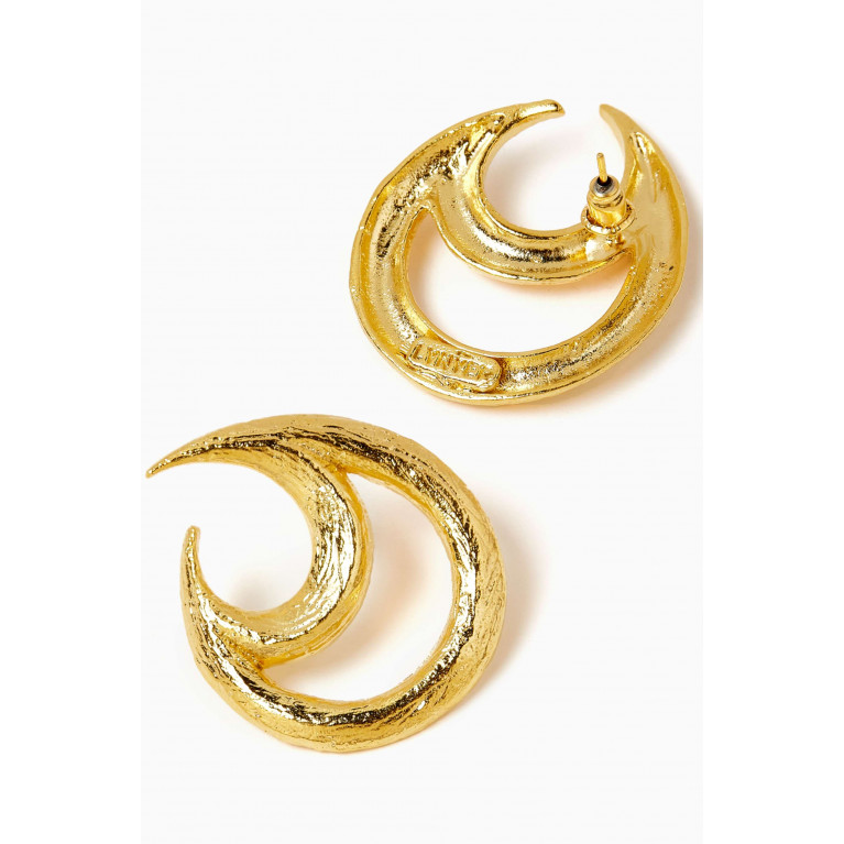 Lynyer - Botanical Whisper Crescent Earrings in 24kt Gold-plated Brass