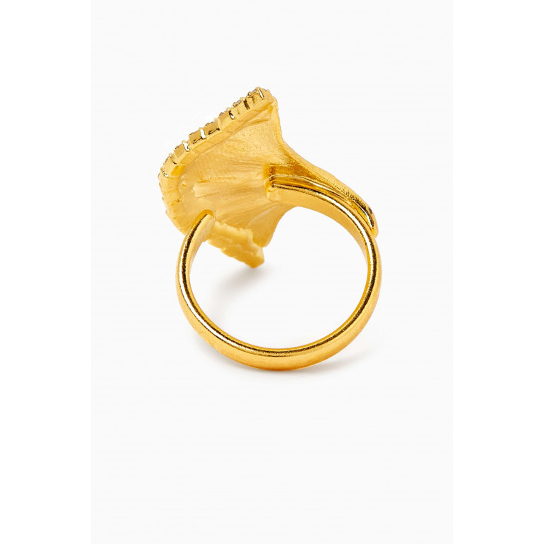 Lynyer - Enchanted Flora Ring in 24kt Gold-plated Brass