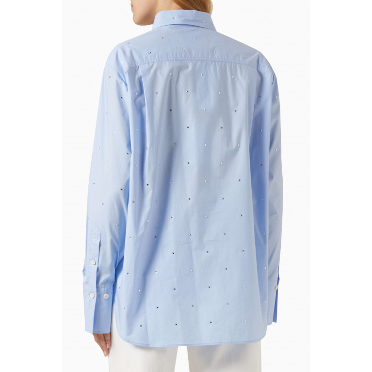 Frame - Rhinestone Oversized Shirt in Cotton-chambray