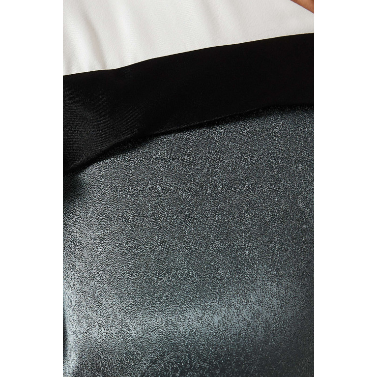 BAQA - Tri-tone Asymmetrical Collar Maxi Dress in Viscose