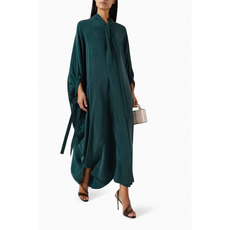 BAQA - Scarf-collar Kimono Maxi Dress in Viscose