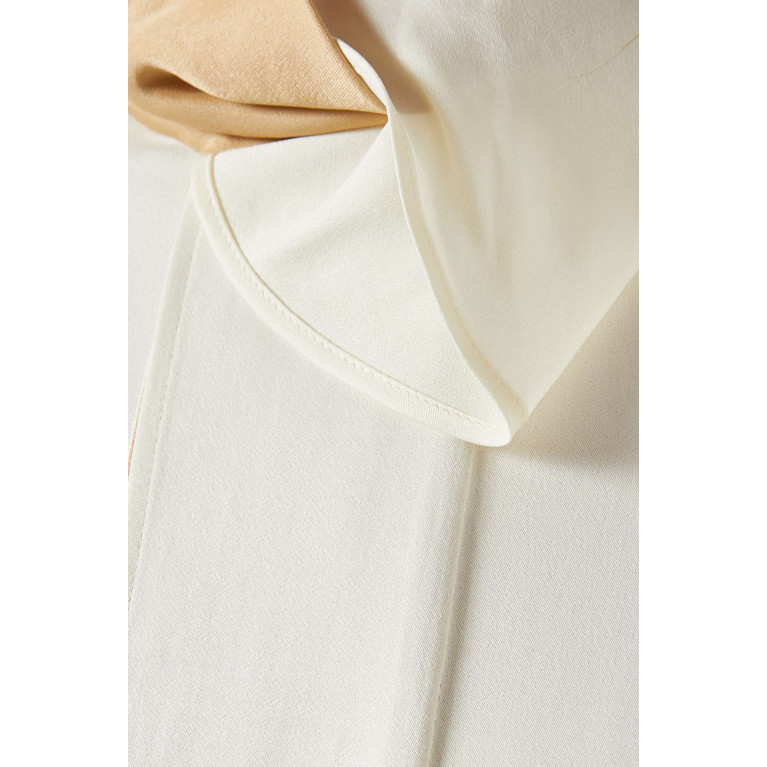 BAQA - Scarf-collar Belted Blouse in Viscose