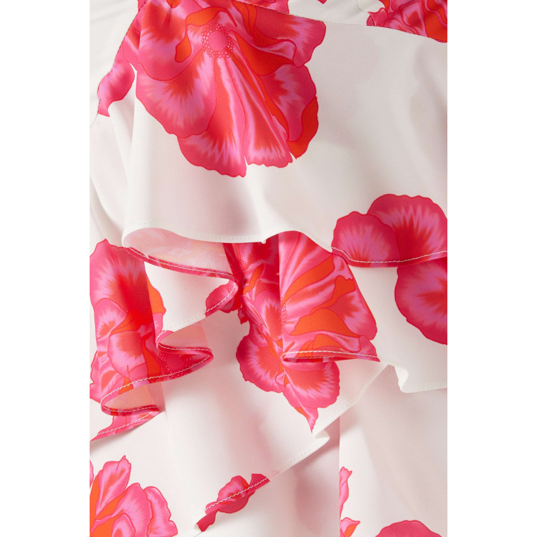 Mergim - Camellia Puff-sleeve Mini Dress in Viscose