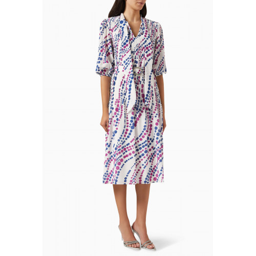 Mergim - Kendall Printed Midi Dress in Silk