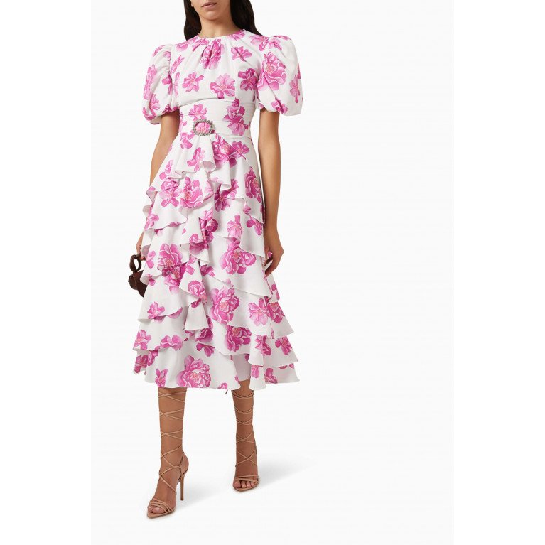 Mergim - Angela Midi Dress in Viscose Pink