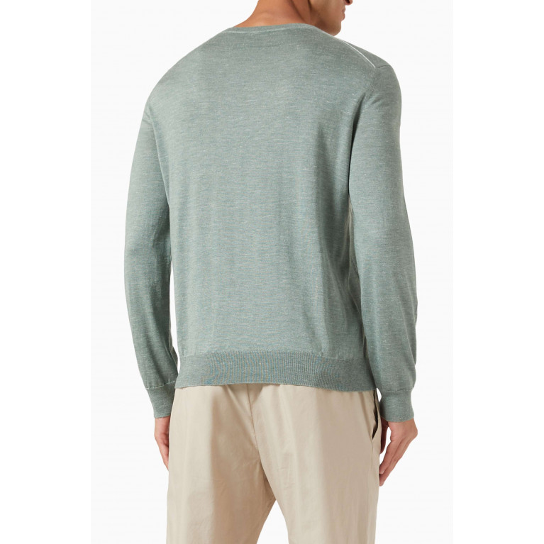 Zegna - Crewneck Sweater in Silk & Cashmere-blend Knit