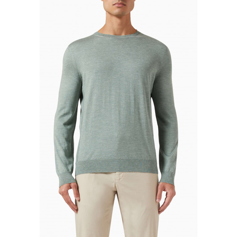 Zegna - Crewneck Sweater in Silk & Cashmere-blend Knit