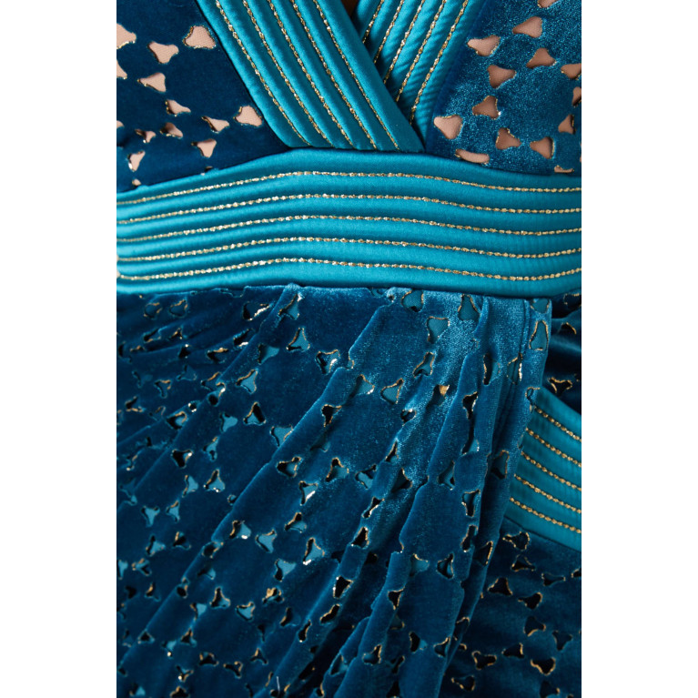 Zhivago - Shadow Lounge Gown in Velvet Blue