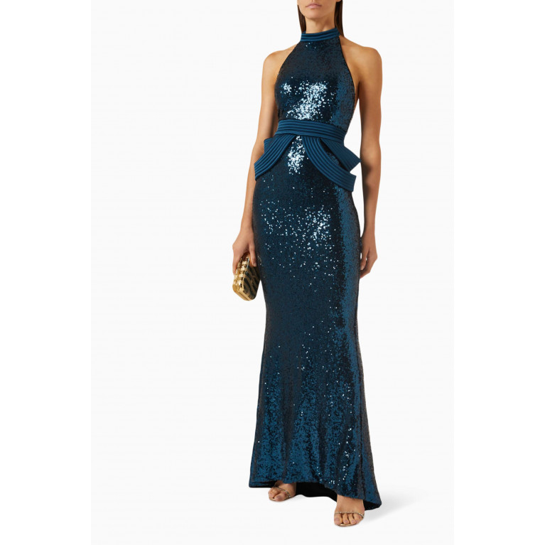 Zhivago - The Risen One Gown in Sequinned Jersey Blue