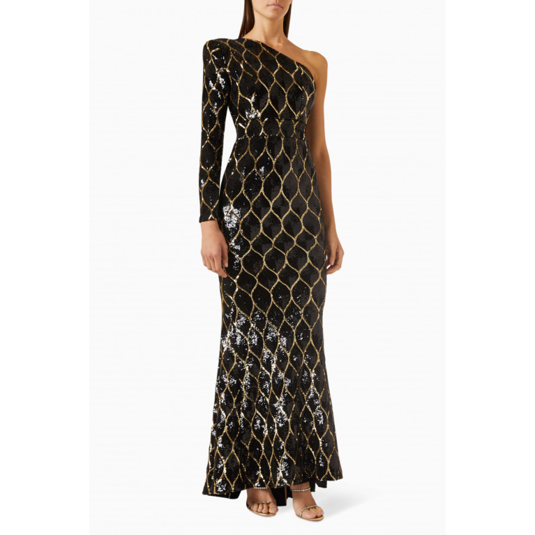 Zhivago - Mean Streets Gown in Sequinned Jersey Black