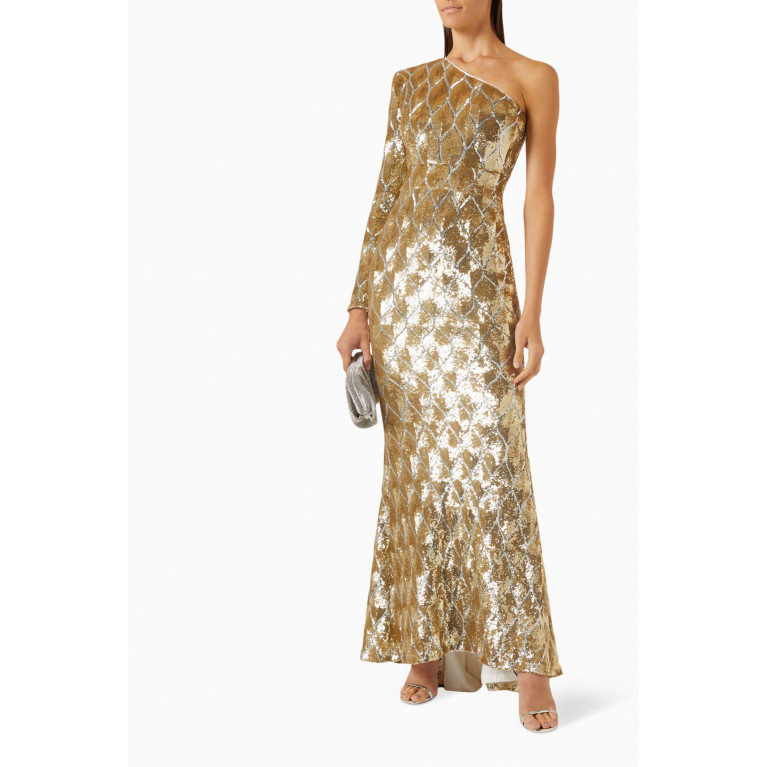 Zhivago - Mean Streets Gown in Sequinned Jersey Gold