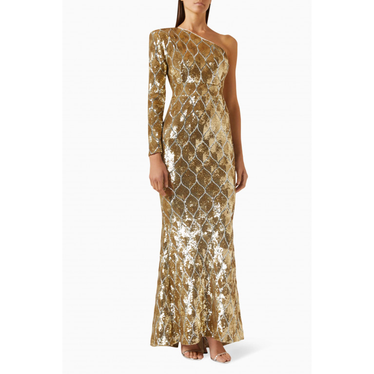 Zhivago - Mean Streets Gown in Sequinned Jersey Gold
