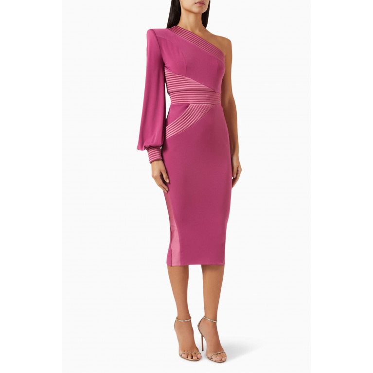 Zhivago - Me And You One-shoulder Midi Dress in Jersey Fabric
