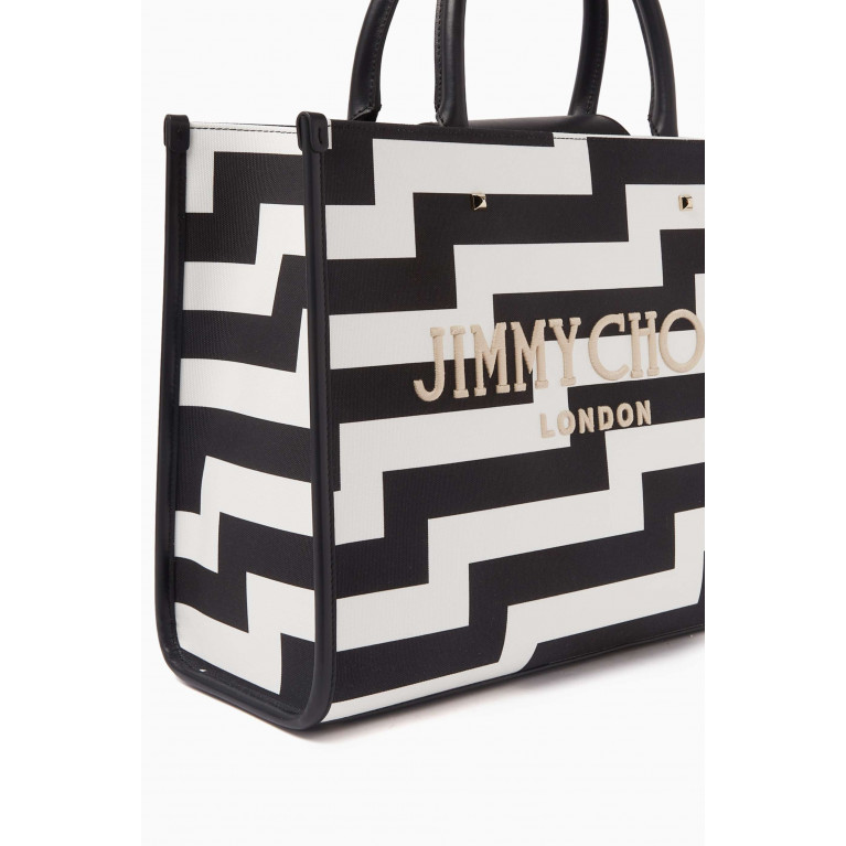 Jimmy Choo - Medium Avenue Tote Bag in Leather & Fabric