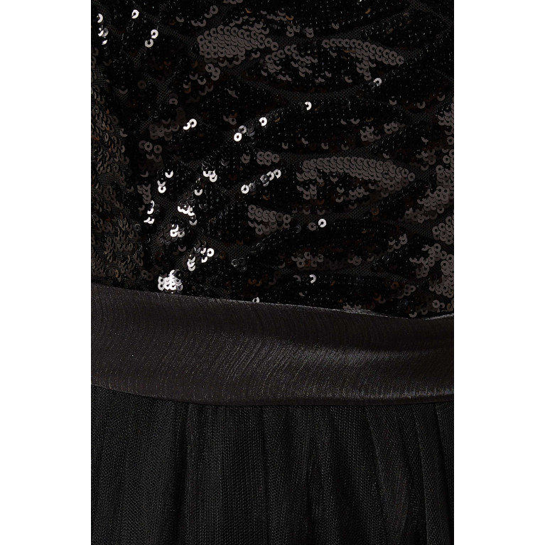 Amri - Sequin-embellished Halter-neck Maxi Dress in Tulle