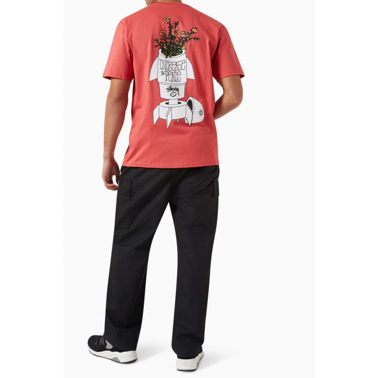 Stussy - Flower Bomb T-shirt in Cotton-jersey Red