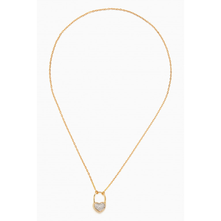 Yvonne Leon - Padlock Heart Diamond Pendant Necklace in 9kt Gold