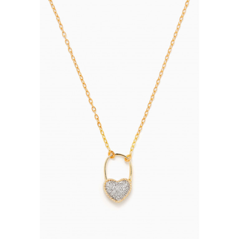 Yvonne Leon - Padlock Heart Diamond Pendant Necklace in 9kt Gold