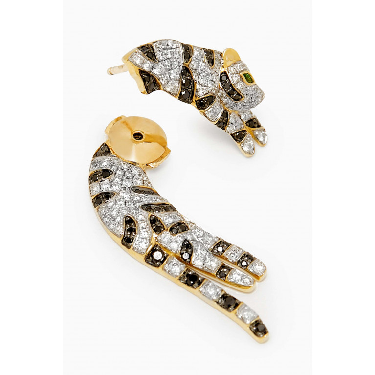 Yvonne Leon - Feline Diamond Single Stud Earring in 9kt Yellow Gold