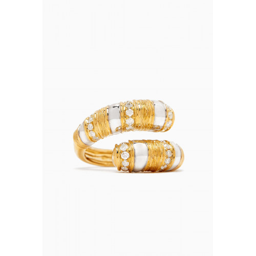 Yvonne Leon - Toi & Moi Wafer Ring in White & Yellow Gold