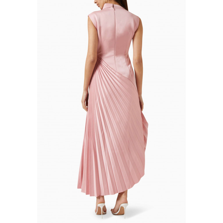 CHATS by C.Dam - Sesan Asymmetrick Pleated Dress in 3D Spandex Pink