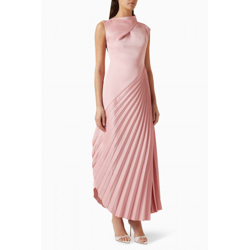 CHATS by C.Dam - Sesan Asymmetrick Pleated Dress in 3D Spandex Pink